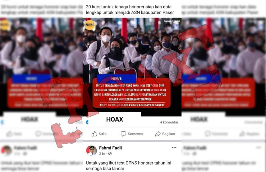 Tawaran akun palsu Bupati Paser. (Foto: Istimewa)