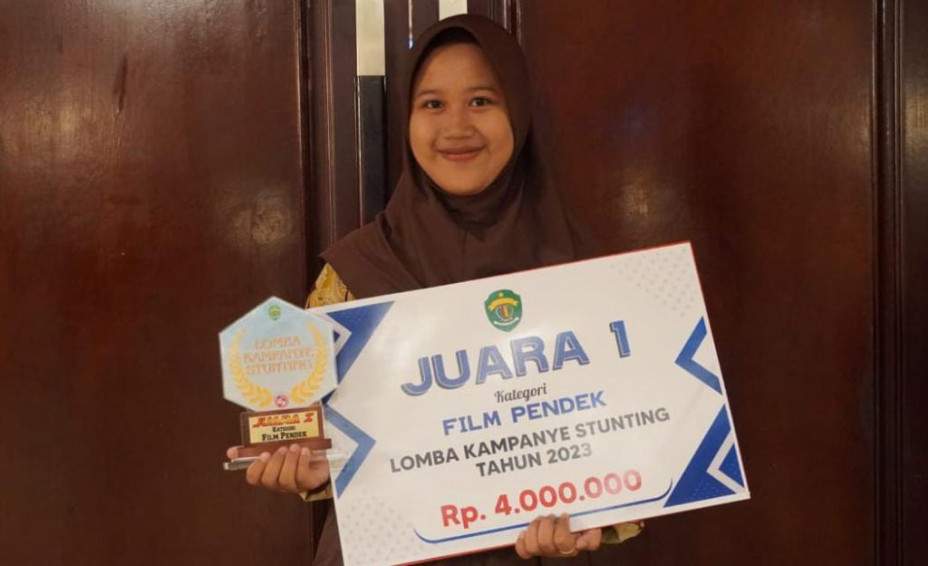 SMA 1 Muara Komam yang meraih Juara 1 Film Pendek stunting. (Foto: Ayu/Pusaranmedia.com)