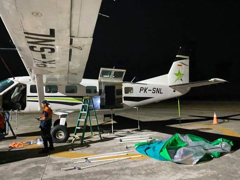 Pesawat yang akan digunakan untuk pelaksanaan MOC kini telah siaga di bandara APT Pranoto Samarinda, Selasa (15/9/2026). (Foto: Dok.Pemkot Samarinda)