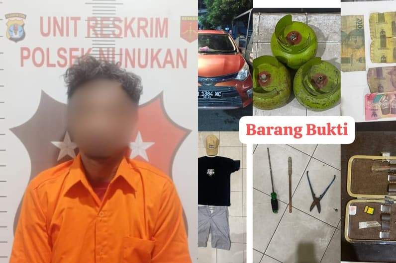 Pelaku beserta barang bukit yang berhasil diamankan oleh Polsek Nunukan (Foto: Polres Nunukan)