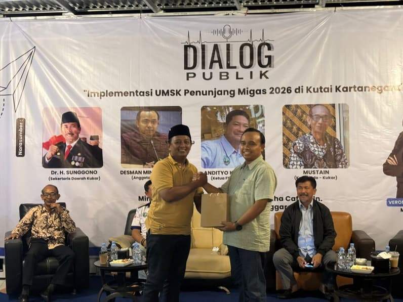 Dialog publik tentang umsk penunjang migas 2026 di Kukar. (Foto: Aswin/Pusaranmedia.com)