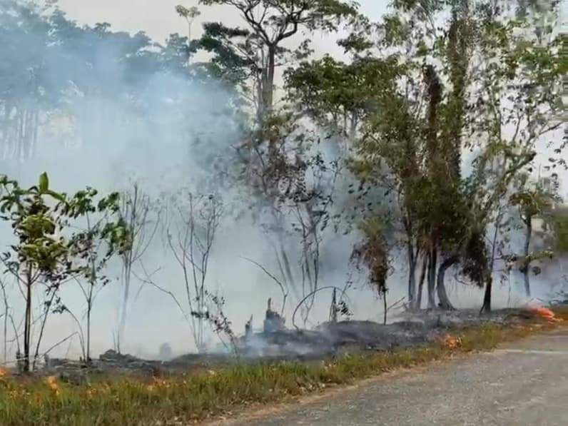 Kebakaran di Jalan Soekarno Hatta, Kelurahan Bontang Lestari (Dok:Lutfi Aziz/Pusaranmedia.com)