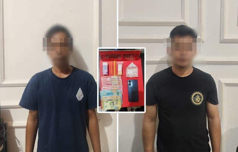 Dua terduga pengedar narkoba diamankan Polres PPU. (Foto: Humas Polres PPU)