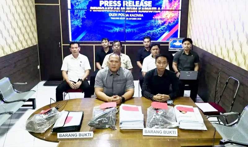 Press release Polda Kaltara terkait karhutla di Kaltara. (Foto: Polda Kaltara)
