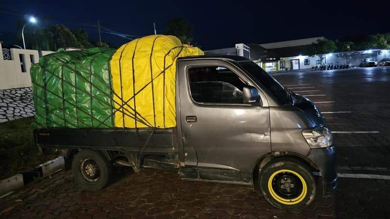 Potret barang bukti mobil saat ditahan di Polres Kutim. (Foto: Dok.Polres Kutim)