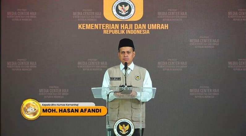 Tangkapan layar Konferensi pers Kepala Biro Humas Kemenhaj RI, Moh Hasan Afandi, Sabtu (2/5/2026). (Foto: Istimewa)