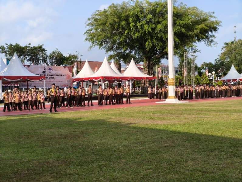 Pelaksanaan upacara digelar di Halaman Balaikota Balikpapan, Jumat (14/8/2026). (Foto: Achmad Fadillah/Pusaranmedia.com)