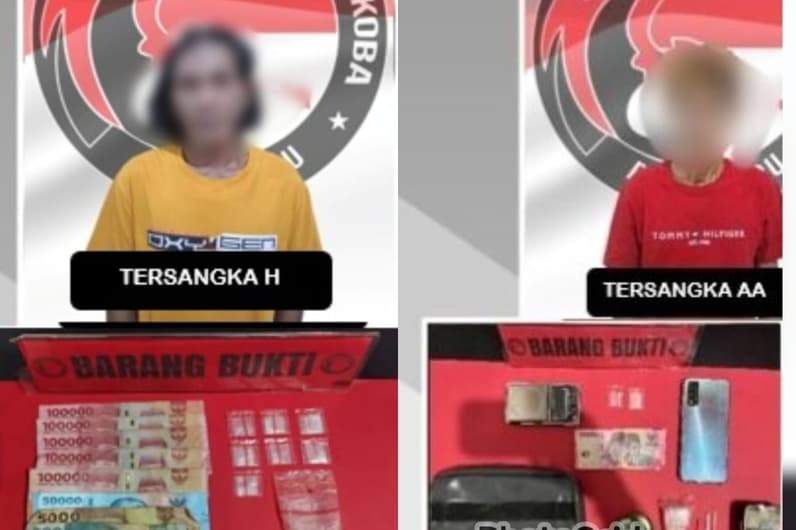 Pengedar narkoba yang diamankan Polres PPU di IKN, Kecamatan Sepaku. (Foto: Humas Polres PPU).