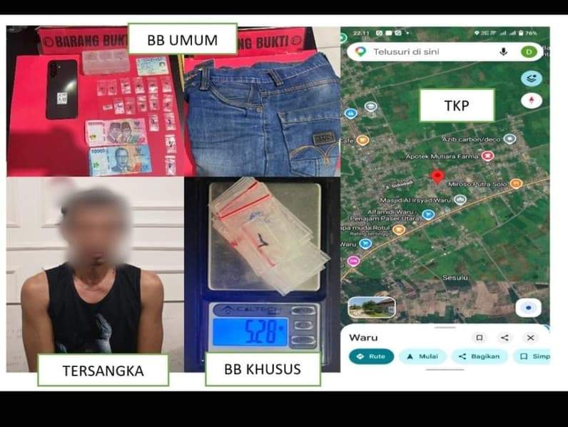 ES (47), terduga pengedar narkoba diamankan Polres PPU. (Foto: Humas Polres PPU)