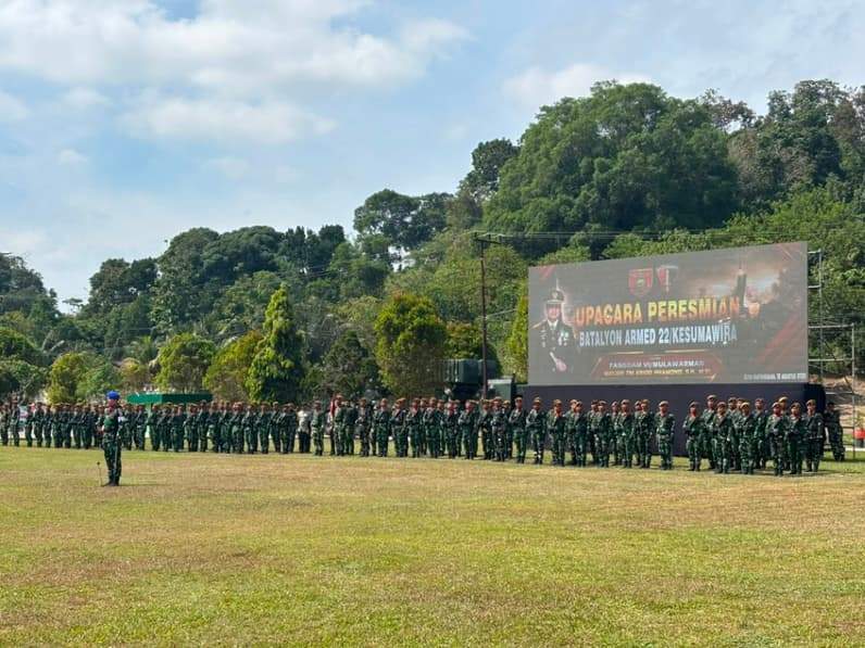 Upacara peresmian Batalyon Artileri Medan (Yonarmed) 22/Kesumawira di Desa Jembayan, Kecamatan Loa Kulu.(Foto: Aswin/Pusaranmedia.com)