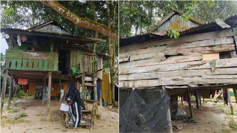 Kediaman ibu Ringgi di Kecamatan Nunukan Selatan yang gagal menerima bantuan rehab rumah karena adanya pemuktahiran data.(Foto: Andi Fajrul Syam)