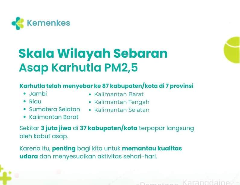 Flayer pengingat Karhutla di Indonesia oleh kementerian kesehatan RI. (Foto: Dok Kemenkes RI)
