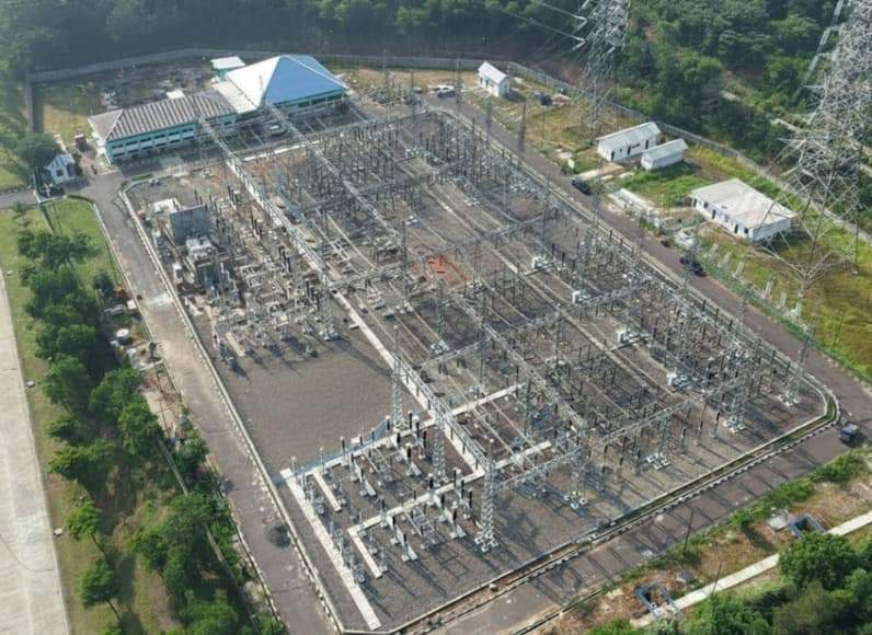 Tampak udara Gardu Induk 150 kilovolt (kV) Margakarya di Karawang International Industrial City (KIIC), Jawa Barat (Foto: PLN UID Kaltimra)