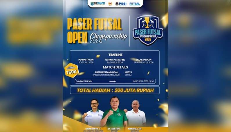 Flayer Paser Futsal Open Championship 2026. (Foto: Dok.AFI Paser)