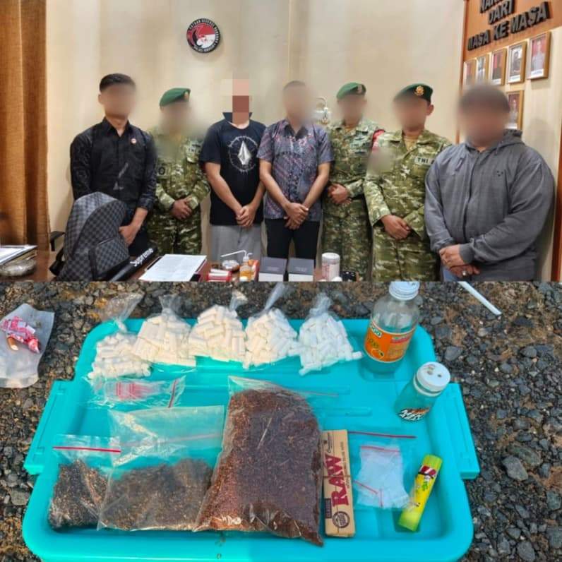 Satgas Pamtas Yonkav 8 Kostrad Gagalkan Ganja 20,75 Gram di Seimanggaris