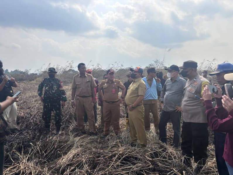 Wakil Wali Kota Samarinda, Saefuddin Zuhri saat meninjau lahan yang terbakar di kawasan Betapus, Kelurahan Lempake, Samarinda Utara, Senin (7/9/2026). (Foto: Tri/Pusaranmedia.com)