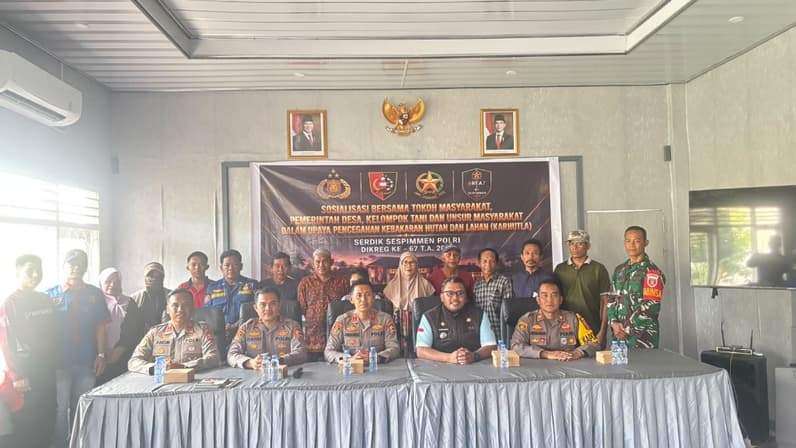 Serdik Sespimmen Polri Dikreg ke- 67 tahun 2026 Sosialisasi Karhutla di Kecamatan Kuaro. (Foto: Luthfi/Pusaranmedia.com)