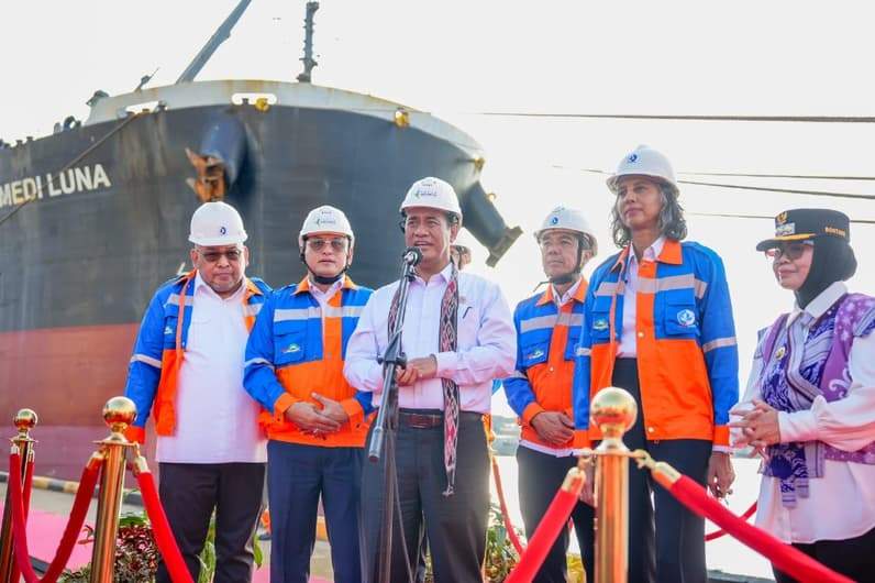 Pelepasan Ekspor Perdana Pupuk Urea Produksi PT Pupuk Kalimantan Timur Menuju Australia di Pelabuhan Bontang (Foto: Lutfi Aziz/Pusaranmedia.com)