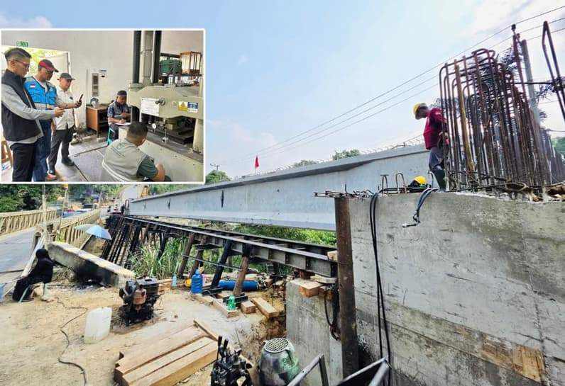 Penggantian Jembatan Busui Masuk Proses Erection Girder PCI untuk Bangunan Atas