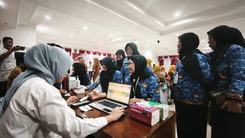 Pelaksanaan program vaksinasi HPV di Auditorium Balai Kota Balikpapan, Senin (26/10/2026). (Foto: Achmad Fadillah/Pusaranmedia.com)