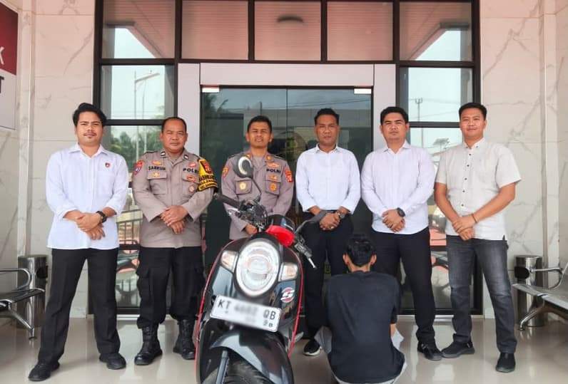 Jajaran Polsek Sangatta Utara mengamana dugaan pelaku Curanmor di Sangatta Selatan. (Foto: Dok.Polres Kutim)