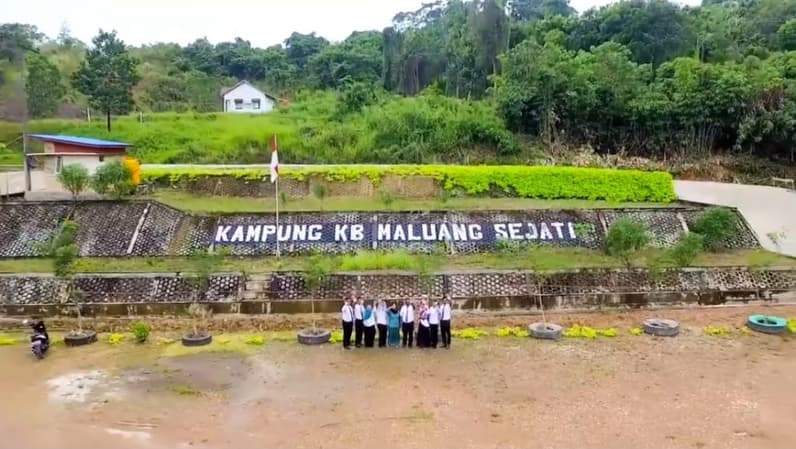 Kampung Maluang, Kecamatan Gunung Tabur. (Foto: Nur Hidayah/ pusaranmedia.com)