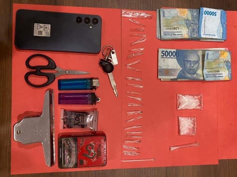 Barang bukti peredaran sabu di Sebatik Timur. (Foto: Polres Nunukan)