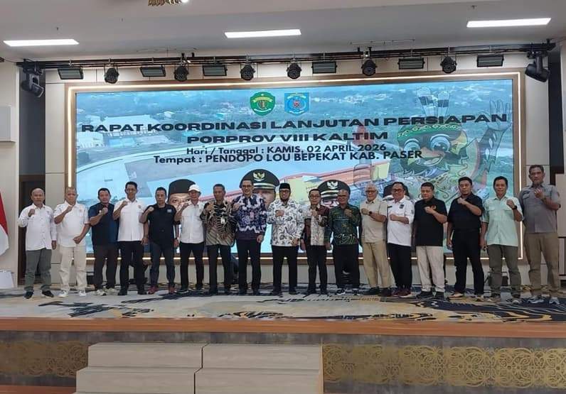 Foto bersama pembukaan rakor lanjutan persiapan Porprov VIII Kaltim di Paser. (Foto: Luthfi/Pusaranmedia.com)