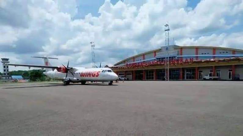 Pesawat Wings Air jenis ATR 72 yang dulu melayani penerbangan Nunukan - Tarakan. (Foto: Bandara Nunukan)