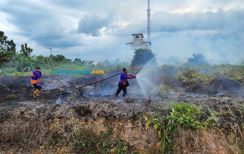 Lahan terbakar di Sangatta Kutai Timur. (Foto: Siswandi/Pusaranmedia.com)