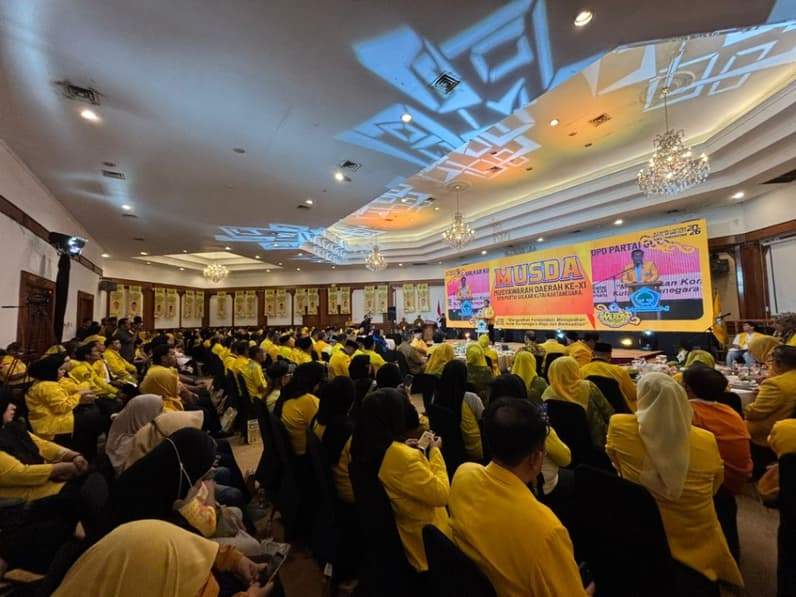 Dewan Pimpinan Daerah DPD Partai Golkar Kabupaten Kukar menggelar Musyawarah Daerah di Grand Elty Singgasana Tenggarong. (Foto: Aswin/Pusaranmedia.com)