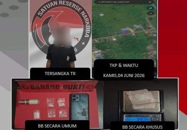 Barang bukti narkoba milik TR yang diamankan Satresnarkoba Polres PPU. (Foto: Dok.Polresppu)