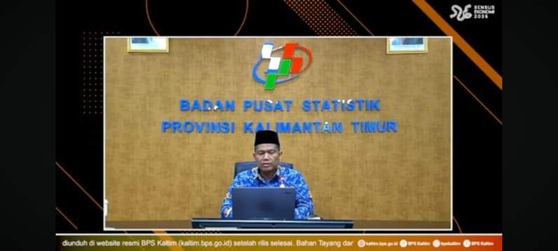 Kepala BPS Kaltim, Mas'ud Rifai saat pemaparan rilis perkembangan inflasi edisi 1 Oktober 2026. (Foto: Tangkapan layar/pusaranmedia.com)