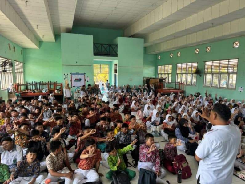 Sosialisasi Geopark Sangkulirang - Mangkalihat di SMPN 3 Berau. (Foto: Disbudpar Berau)
