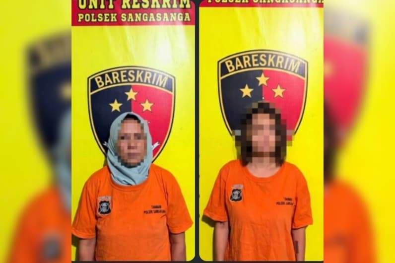 Kedua pelaku pengeroyokan di sangasanga (Foto: Polsek Sangsanga)