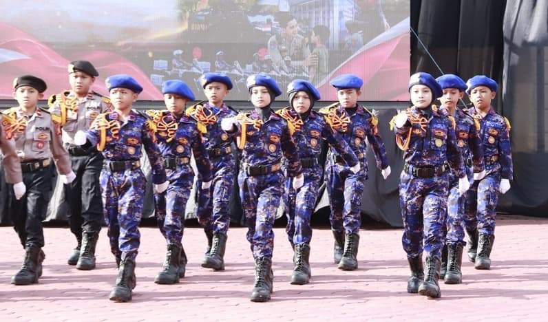 Polisi Cilik (Pocil) Binaan Polres Bontang (Dok:Lutfi Aziz/Pusaranmedia.com)