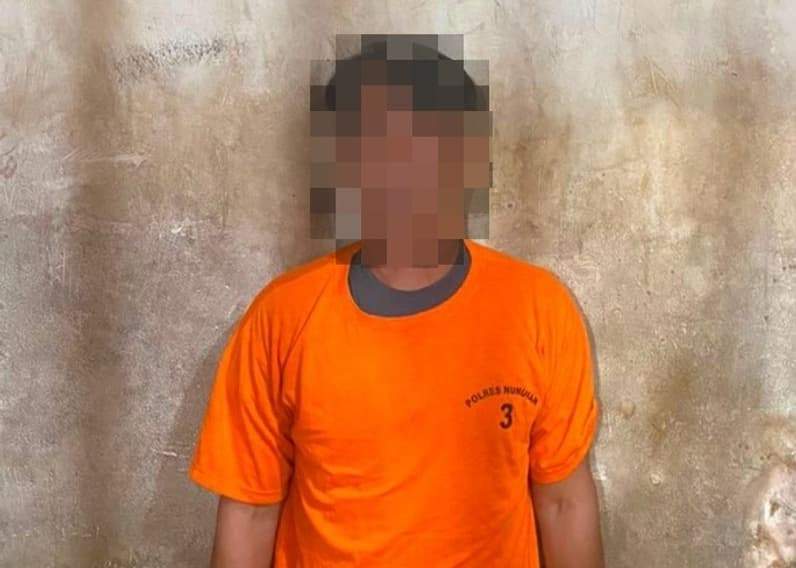 Tersangka THS alias Sansan usai diamankan pihak Polres Nunukan. (Foto: Polres Nunukan)