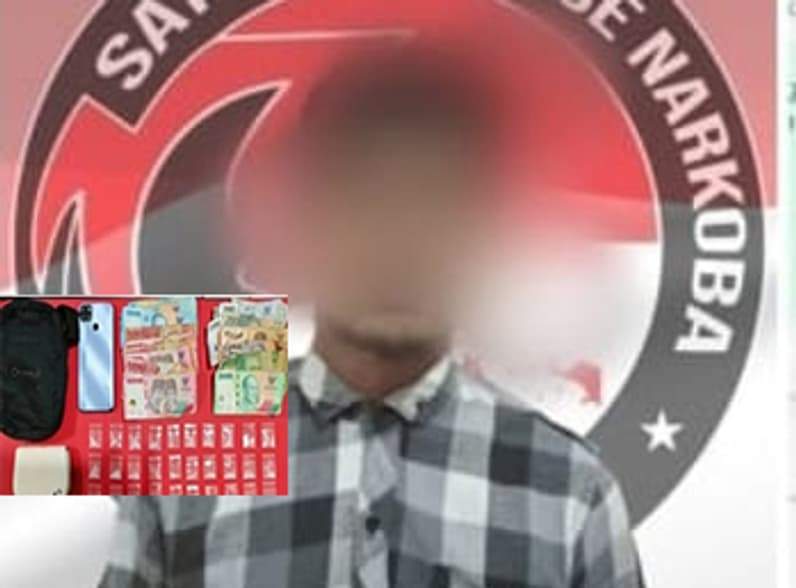 Pengedar narkoba berinisial MAA (22) diamankan Polres PPU. (Foto: Humas Polres PPU)