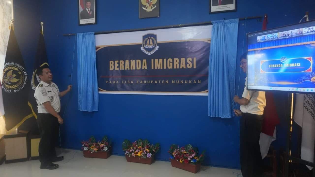 Pengenalan lokasi pelayanan keimigrasian di LTSA Nunukan dengan nama Beranda Imigrasi (Foto: Diansyah/pusaranmedia.com)