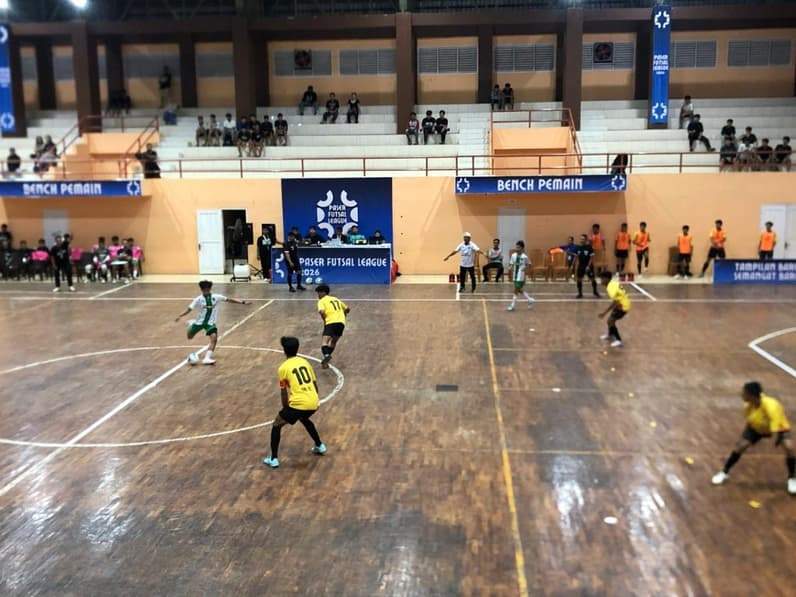 Paser Futsal League 2026 di GOR Sadurengas, Desa Tapis, Kecamatan Tanah Grogot. (Foto: Luthfi/Pusaranmedia.com)