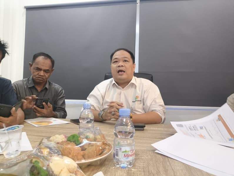 Kepala BPS Nunukan Iskandar Ahmadien saat memberikan rilis indeks angka kemiskinan di Kabupaten Nunukan kepada awak media (Foto: Diansyah/pusaranmedia.com)