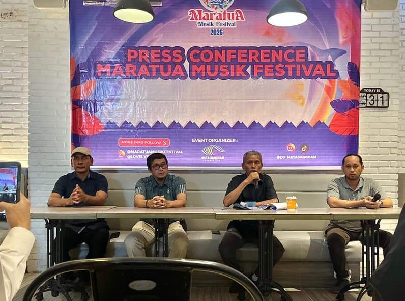 Disbudpar Berau bersama EO Mata Sanggam Press Congerence Maratua Musik Festival (M2F). (Foto: Nur Hidayah/ pusaranmedia.com)