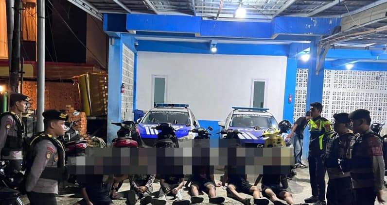 Para pembalap liar yang diamankan oleh Tim Patroli Samapta dan Sat Lantas Polres Nunukan (Foto: Polres Nunukan)