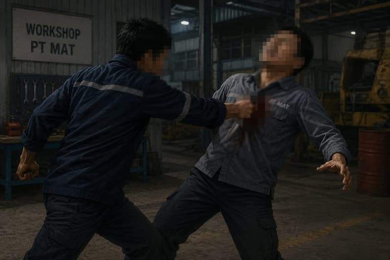 Ilustrasi penikaman di PT MAT Kukar. (Foto: Ai/Aswin/pusaranmedia.com)