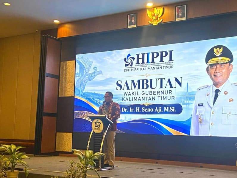 Wakil Gubernur Kaltim, Seno Aji saat menghadiri Rapat Kerja Daerah (Rakerda) Himpunan Pengusaha Pribumi Indonesia (HIPPI) Kaltim di Hotel Midtown Samarinda, Jumat (9/10/2026). (Foto: Tri/Pusaranmedia.com)