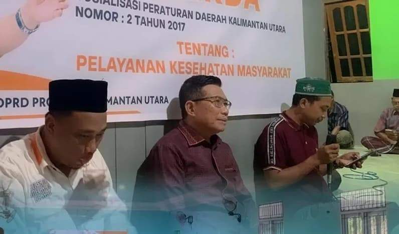 Anggota DPRD Kaltara, Moh. Nafis (tengah) saat melaksanakan agenda sosialisasi Perda kesehatan. (Foto: Istimewa)