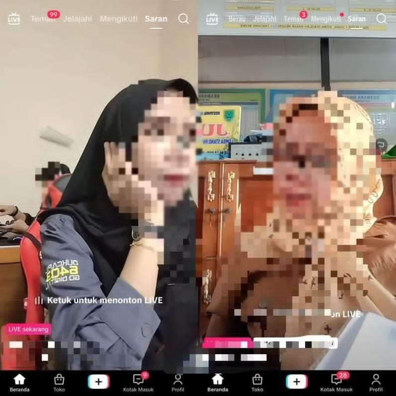 Ilustrasi oknum ASN yang kedapatan live TikTok. (Foto: Istimewa/Arsip Pusaranmedia.com)