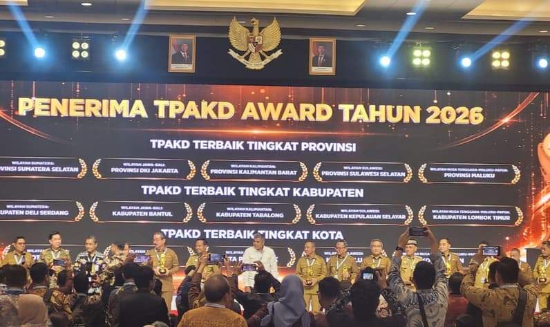 Penerima TPAKD Award Tahun 2026 di Jakarta, Kamis (22/10/2026). (Foto: Dok. Pemprov Kaltim)