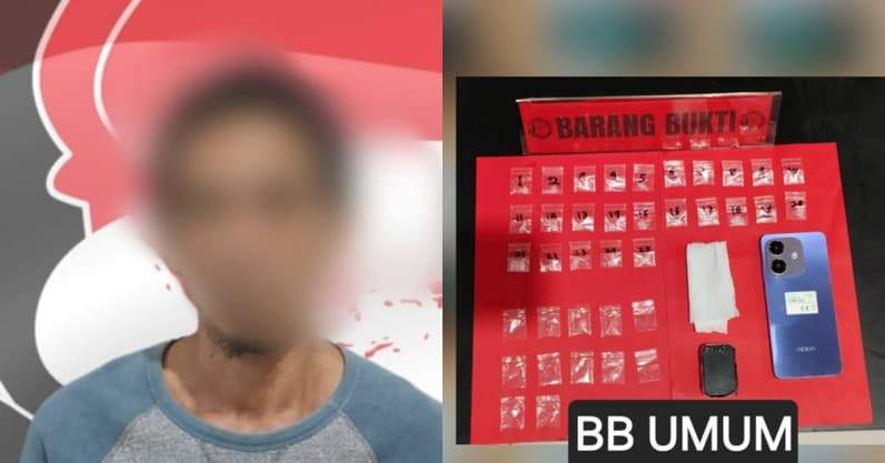 D (38), warga Kelurahan Jenebora, Kecamatan Penajam diamankan di Mapolres PPU dengan kasus peredaran narkoba. (Foto: Istimewa).