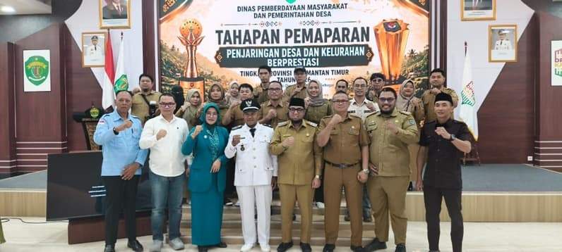 Dokumentasi saat Desa Klempang Sari mengikuti tahapan pemaparan dalam lomba desa, kampung, dan kelurahan tingkat Provinsi Kaltim tahun 2026. (Foto: Dok DPMD Paser)